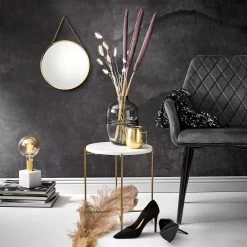 Beistelltisch Mit Marmorplatte MARBLE In Weiß -Butlers butlers beistelltisch mit marmorplatte marble in weiss 3