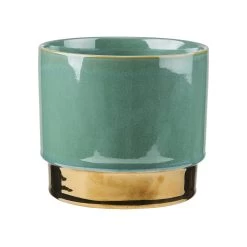 Blumentopf Ø 15 Cm GOLDEN TOUCH In Pastellgrün-Gold