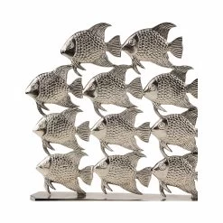 Fischschwarm Höhe 40cm SILVER NATURE In Silber