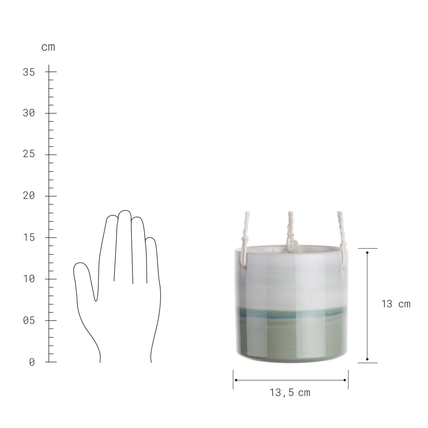 Hänge-Blumentopf Ø14cm HORIZON In Hellgrün 5 Hänge-Blumentopf Ø14cm HORIZON In Hellgrün – Bild 3