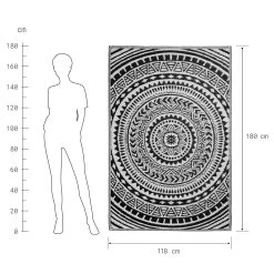 In- & Outdoor-Teppich Circles L 180 X B 118cm COLOUR CLASH In Schwarz-Weiß -Butlers butlers in and outdoor teppich circles l 180 x b 118cm colour clash in schwarz weiss 2