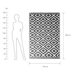 In- & Outdoor-Teppich Ethno Rauten L 180 X B 118cm COLOUR CLASH In Schwarz-Weiß -Butlers butlers in and outdoor teppich ethno rauten l 180 x b 118cm colour clash in schwarz weiss 3