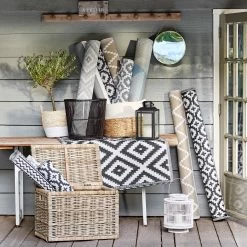 In- & Outdoor-Teppich Ethno Rauten L 180 X B 118cm COLOUR CLASH In Schwarz-Weiß -Butlers butlers in and outdoor teppich ethno rauten l 180 x b 118cm colour clash in schwarz weiss 7