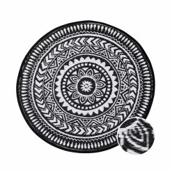 In- & Outdoor-Teppich Ø118cm COLOUR CLASH In Schwarz-Weiß