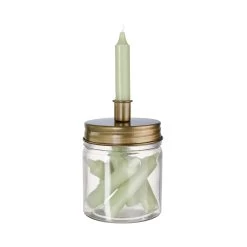 Kerzenhalter & Kerzen-Set Salbei LITTLE LIGHT In Transparent-Gold