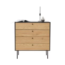 Kommode Mit 4 Schubladen MODERNIST In Schwarz-Natur -Butlers butlers kommode mit 4 schubladen modernist in schwarz natur 2