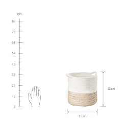 Korb Rund Ø35cm COTTON BRAID In Natur-Weiß -Butlers butlers korb rund o35cm cotton braid in natur weiss 2