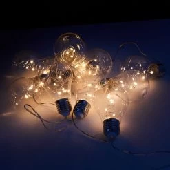 LED-Lichterkette 10 Lichter Mit USB-Batteriefach BULB LIGHTS In Transparent -Butlers butlers led lichterkette 10 lichter mit usb batteriefach bulb lights in transparent 5