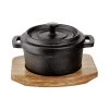 Mini-Serviertopf Mit Holzuntersetzer L 14 X B 11cm HOT IRON In Schwarz -Butlers butlers mini serviertopf mit holzuntersetzer l 14 x b 11cm hot iron in schwarz