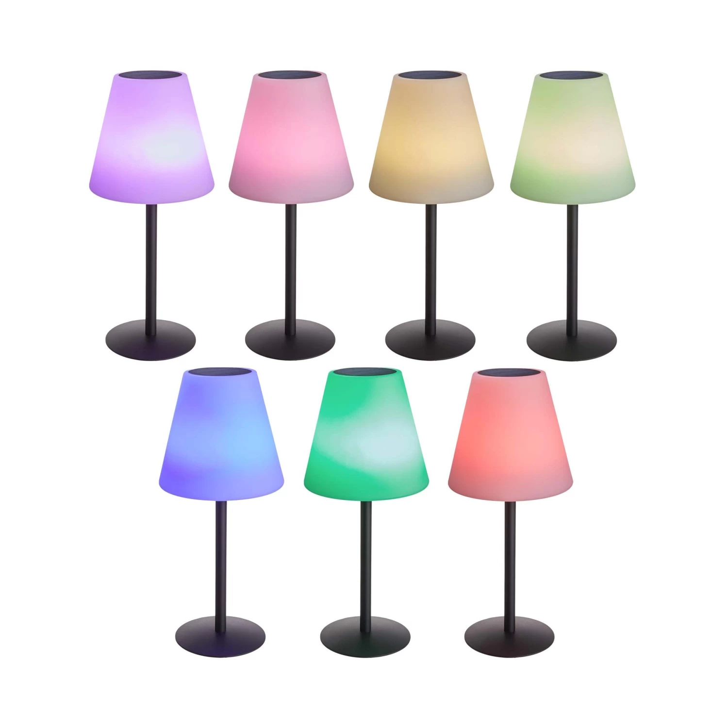 Outdoor Solar-Tischleuchte Mit Farbwechsel LIGHT UP In Schwarz-Weiß 5 Outdoor Solar-Tischleuchte Mit Farbwechsel LIGHT UP In Schwarz-Weiß – Bild 3