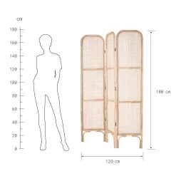 Paravent Aus Rattan L 120 X H 180cm BOHO LOUNGE In Natur -Butlers butlers paravent aus rattan l 120 x h 180cm boho lounge in natur 2