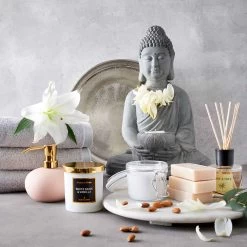 Statue Mit Kerzenteller Höhe 46cm BUDDHA In Grau -Butlers butlers statue mit kerzenteller hohe 46cm buddha in grau 1