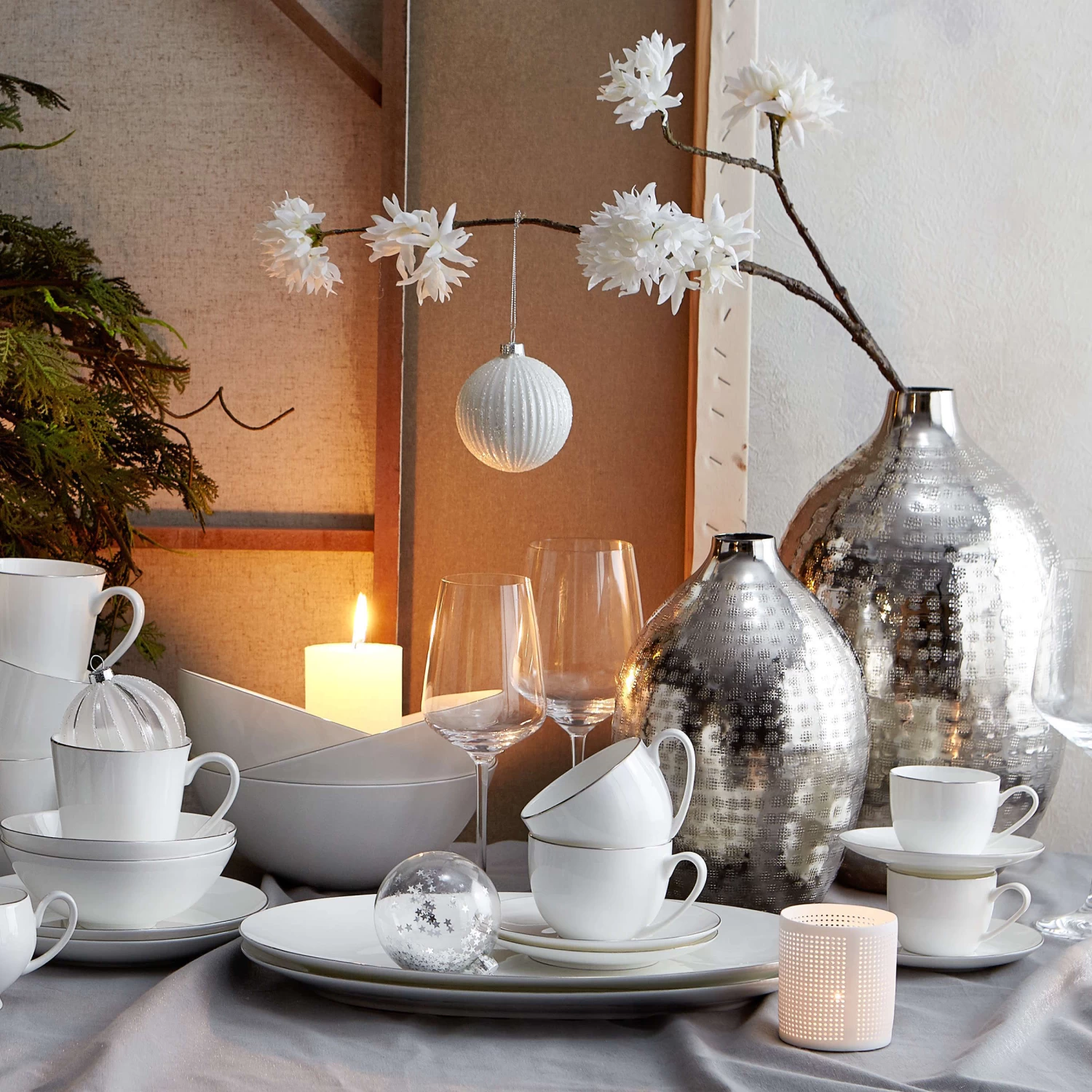 Vase Höhe 35 Cm INDIRA In Silber 5 Vase Höhe 35 Cm INDIRA In Silber – Bild 3