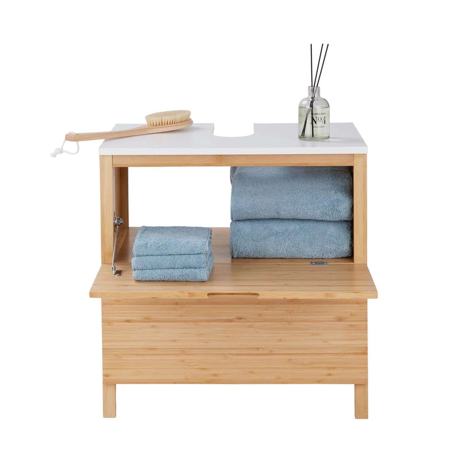 Waschbeckenunterschrank Mit Schublade WHITE SANDS In Natur-Weiß 5 Waschbeckenunterschrank Mit Schublade WHITE SANDS In Natur-Weiß – Bild 3